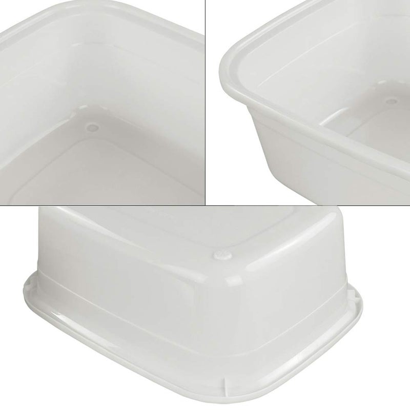 Lesbin 4-Pack 14 Quart Plastic Wash Basin/Dish Pan, White - Image 4